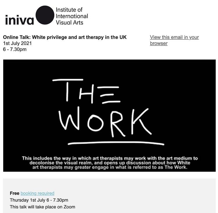 Right on cue. Come along! Doing this with <a href="/sarah_blick/">Sarah FurneauxBlick</a> and Sejal Chad. #ArtTherapy <a href="/Iniva_arts/">iniva</a> 

eventbrite.co.uk/e/white-privil…