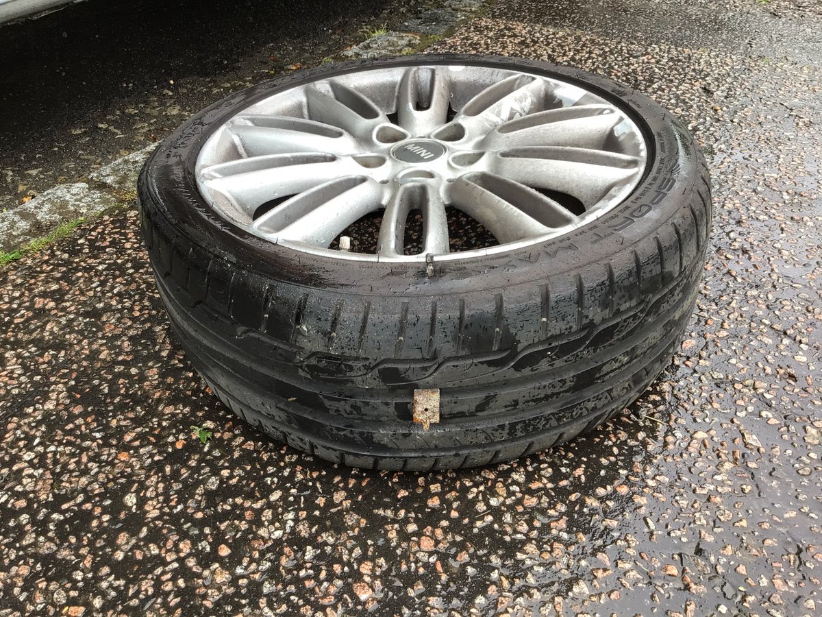 A #customer has picked up a piece of metal in one of their #tyres on their <a href="/MINIUK/">MINI UK</a> Clubman, even with it being in the middle of the tread this still isn't repairable. So we are fitting one new @DunlopLive 205/45R17 tyre. Visit us at➡️bit.ly/3d7pHep #Preston