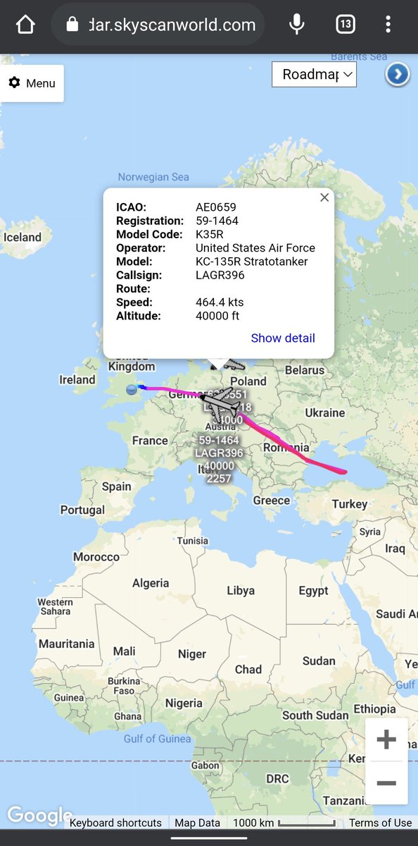 scan_sky's tweet photo. #USAF - Boeing KC-135R - 59-1464 - #LAGER396

Returning Back To RAF Mildenhall 🇬🇧 🇺🇸 After Refuelling ⛽

#USAF - Boeing - RC-135V "Rivet Joint" - 63-9792 - #SAIL21

Earlier This Morning For #SAIL21 Black Sea Tasking. https://t.co/ut0zTQBWXK