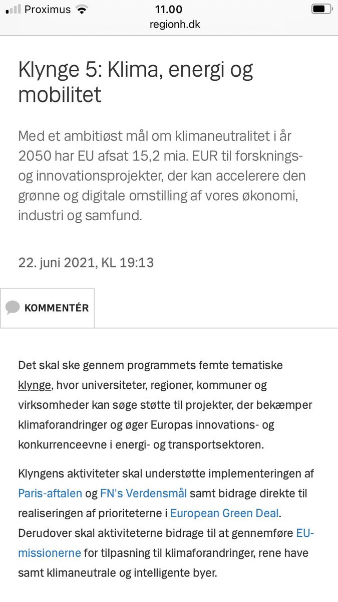 For <a href="/GCPHEU/">Greater Copenhagen EU Office</a> introducerer jeg muligheder for funding i #horizoneurope #klynge5 til EU-projekter inden for #klima, #energi og #transport. Læs mere her regionh.dk/cpheuoffice/ny… #eudk