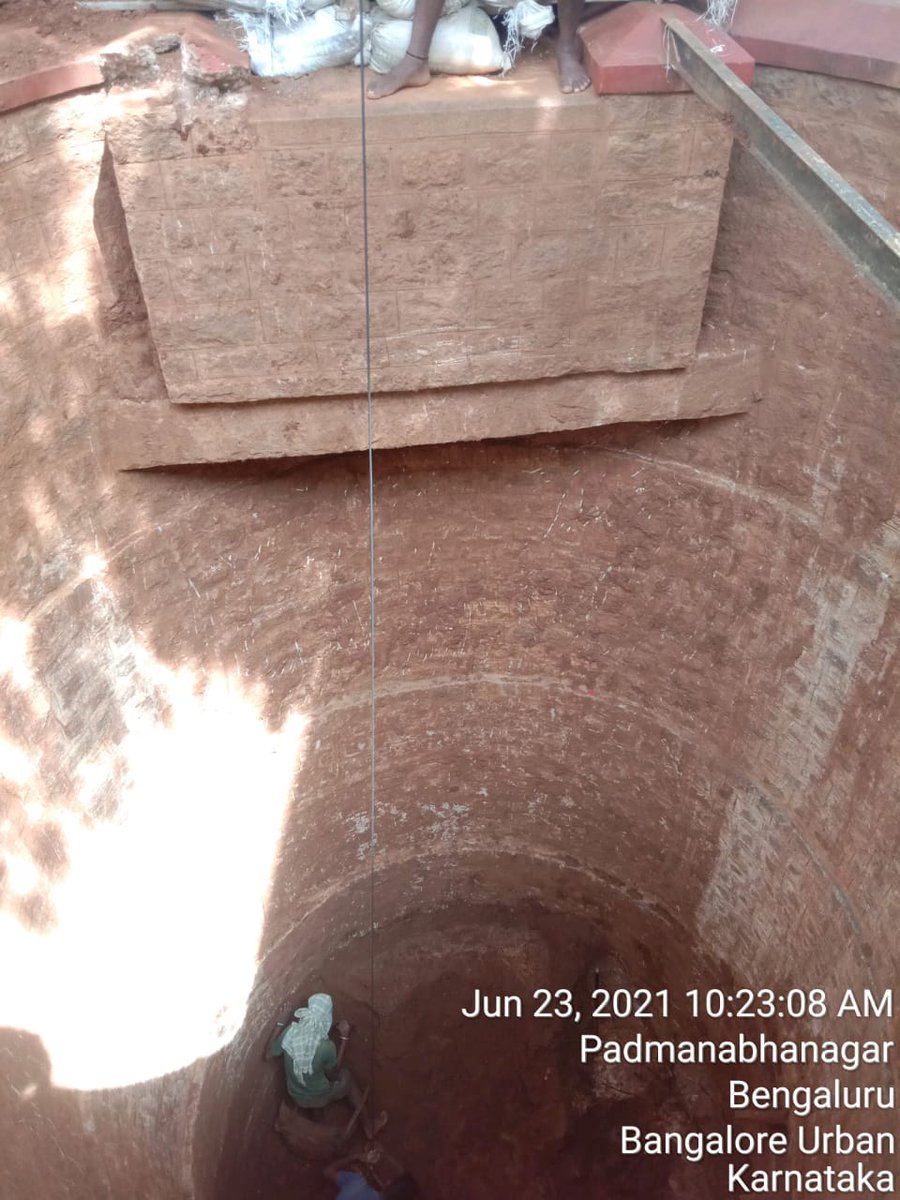 A 80 year old has all debris and waste removed. It will get a safety grill on top . #Bengaluru #Amillionwells #groundwater Photo: Peddhanna,  well digger.
