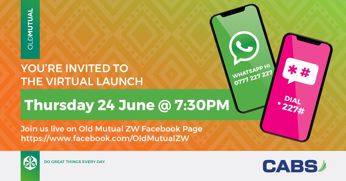 Something GREAT is coming... Join us for the reveal on our Facebook page @OldMutualZW 24 June at 7:30PM.