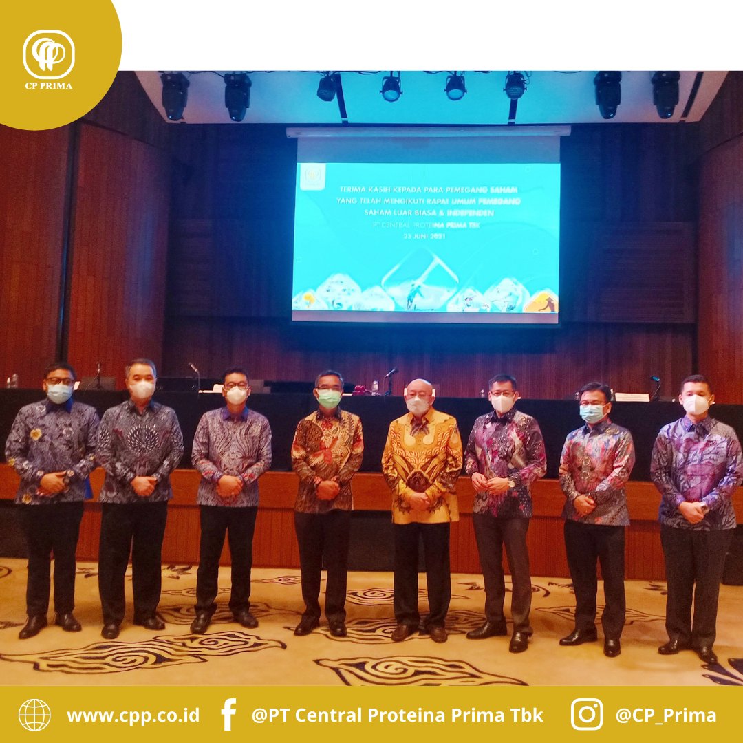 cpprima's tweet image. Rabu 23 Juni 2021.
@cp_prima menyelenggarakan Rapat umum pemegang saham luar biasa (RUPS-LB) dan Rapat umum pemegang saham independen. Acara dilaksanakan secara virtual bersama para pemegang saham dikarenakan kondisi masih terjadi Covid-19 yang semakin meluas.