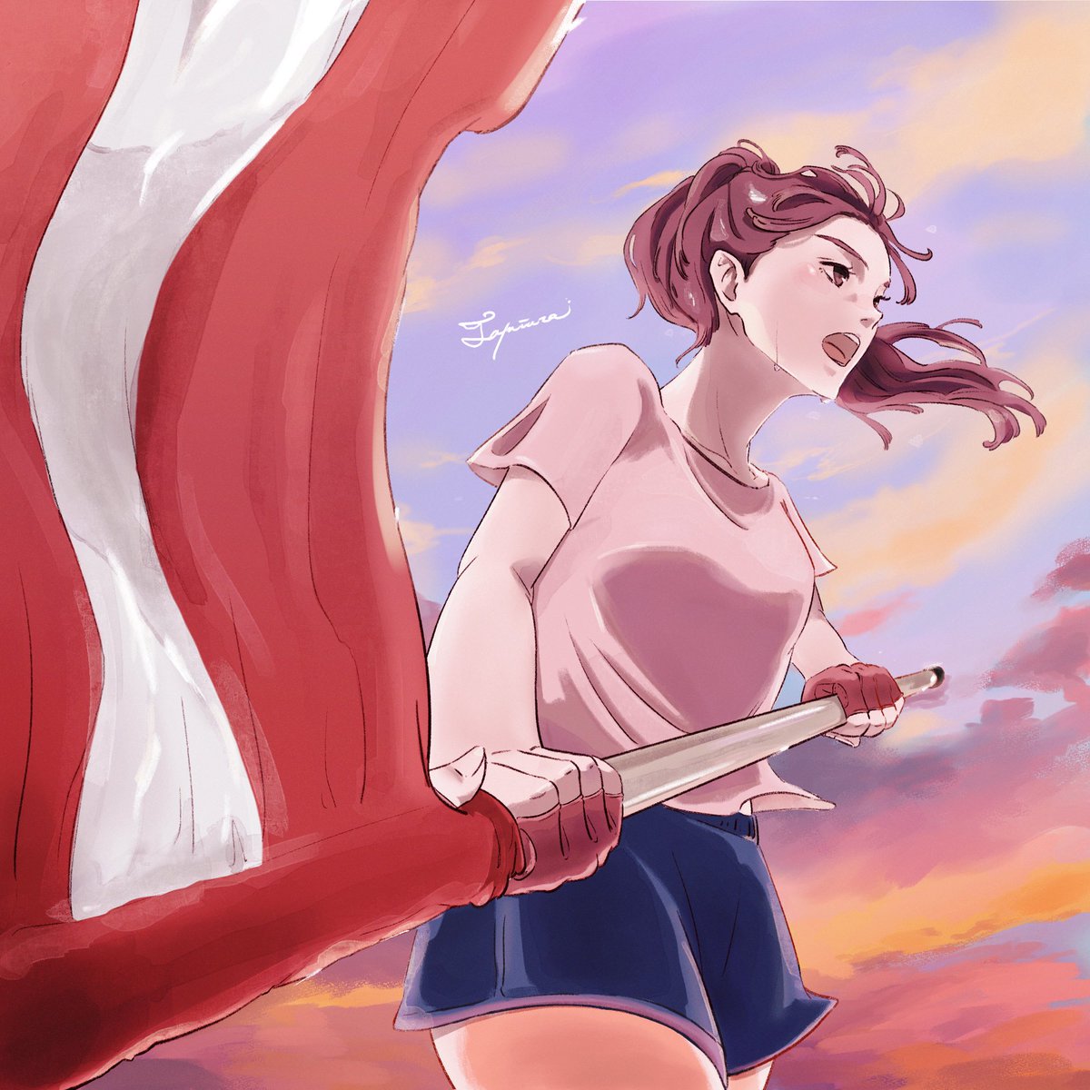 تويتر タミウラ على تويتر カラーガード マーチングバンドで旗振るパート すごくかっこいいので描きました 次はステージ衣装バージョンも描きたい イラスト 梅雨の創作クラスタフォロー祭り 絵描きさんと繋がりたい T Co Ju4ojj2b8h