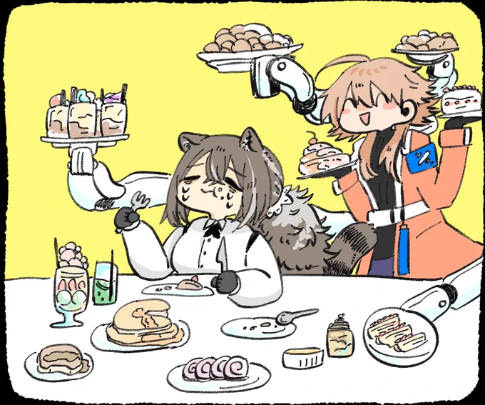 おいしいものいっぱい食べてくれロビンちゃん〜! #アークナイツ  #Arknights 