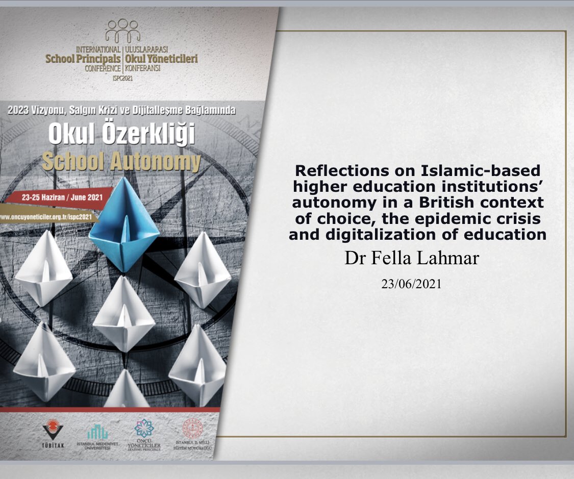 FellaLahmar's tweet image. Thank you, #ISPC2021, for organising this engaging conference. The presentation is based on a submitted book chapter; to be published by Springer. 
#IslamicEducation