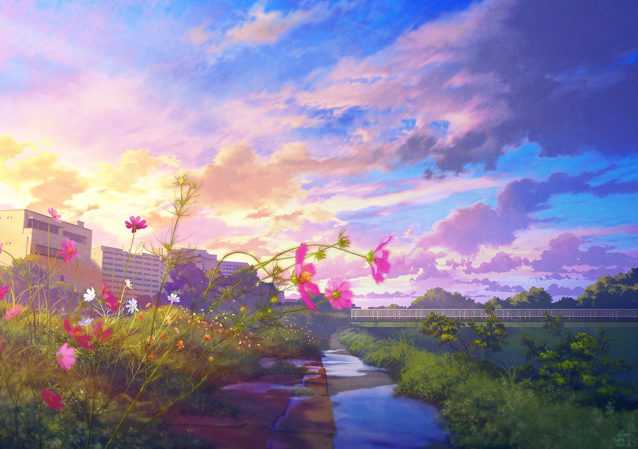 تويتر Nanako Inc モフれンジャー على تويتر Rt Mocha708 風景イラスト 夕空 T Co Wead29kx5w