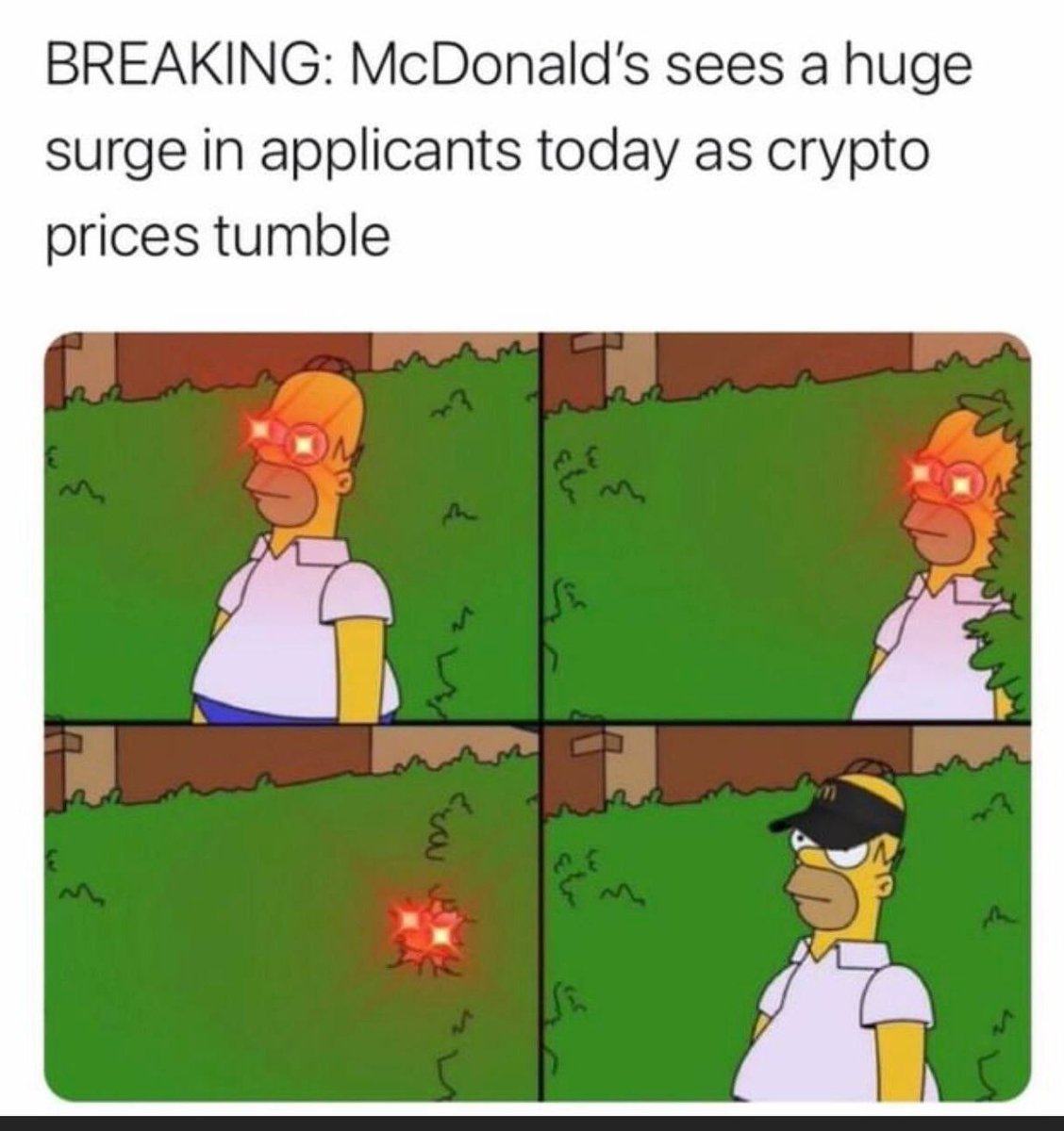 PromoYourCrypto's tweet photo. You can work at McDonald's during the dip and after some months you can buy that McDonald franchise.

Follow==> @PromoYourCrypto

#promoteyourcrypto  #PolygonMatic #ShibaArmy #cryptomemes #SAFEMOON #CryptoNews #ethereum #dogecoin #binance #bitcoin  #crypto #cryptocurrency https://t.co/Va8DcuAs4T