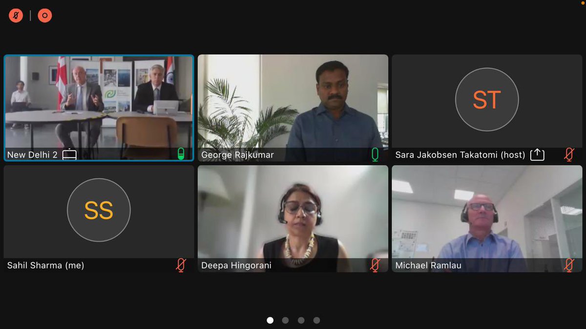 DenmarkinIndia's tweet photo. Today the 1st meeting of the Danish 🇩🇰 Advisory Board for Green Finance in India kicked off digitally. The meeting highlighted key insights on investment climate in 🇮🇳 in participation were imp. financial actors in DK to channelize #greenfinancing in 🇮🇳 #GreenStrategicPartnership https://t.co/ZkXI61QLo0