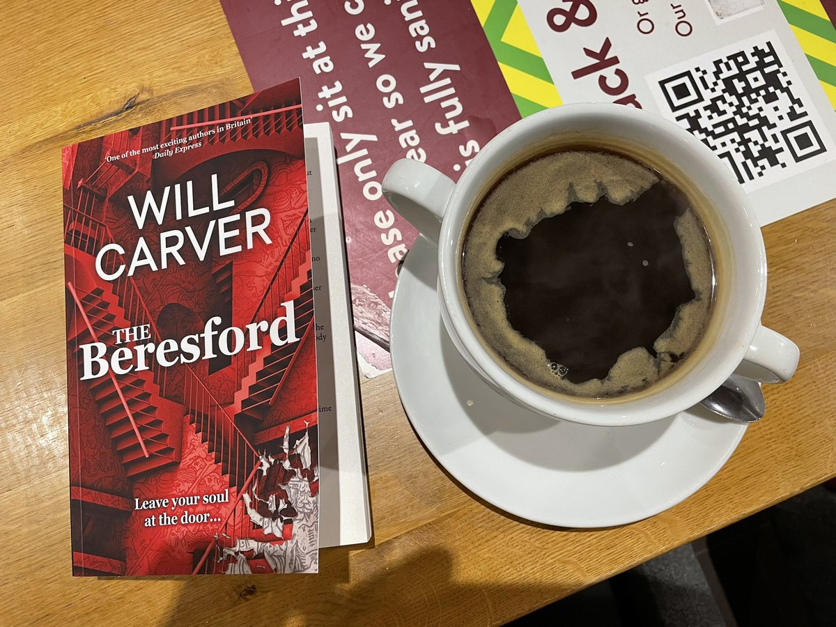 My first visit to a @CostaCoffee in more than a year. A strong black coffee and an excellent book. #TheBeresford @will_carver