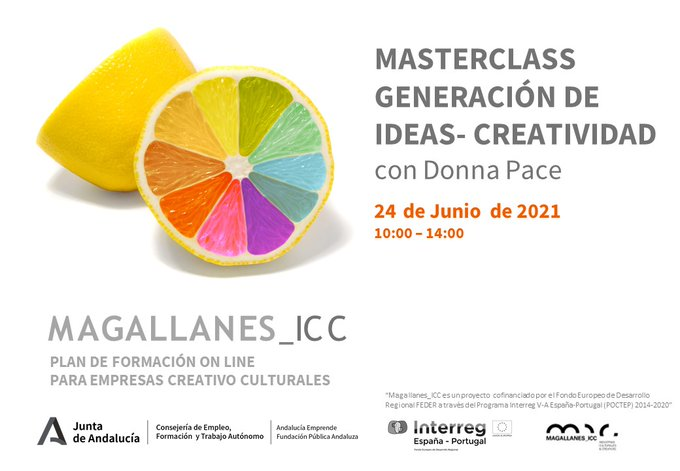 cadesevilla's tweet photo. 🟡🟢Aún sin inscribirte⁉️
🎓Recuerda que está en marcha el plan formativo Proyecto #MagallanesICC #FEDER @poctep
📅24 junio⏰10 h. a 14 h
🧩Masterclass Generación #Ideas y #Creatividad con 🗣️#DonnaPace
🆙 Apúntate! https://t.co/QaOGALMSIM
#CreativoCultural #ProyectoLunar https://t.co/TZc2RNSV9y