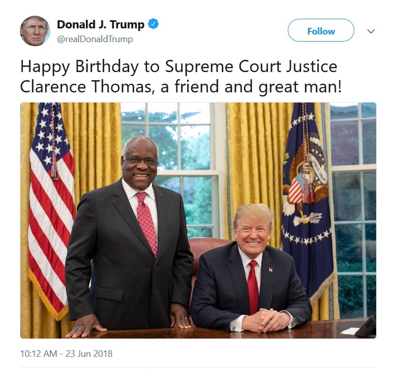 A very Happy Birthday to Justice Clarence Thomas 