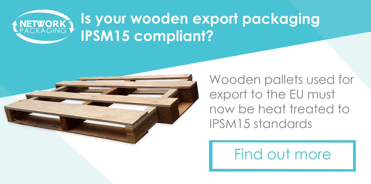 NetworkPackage's tweet image. Wooden pallets used for export to the EU must now be heat treated to IPSM15 standards.
 
We can supply the compliant timber packaging you need. Ask us for more information: buff.ly/2Vtum0V 

#WoodenPackaging #TimberPackaging #Pallets