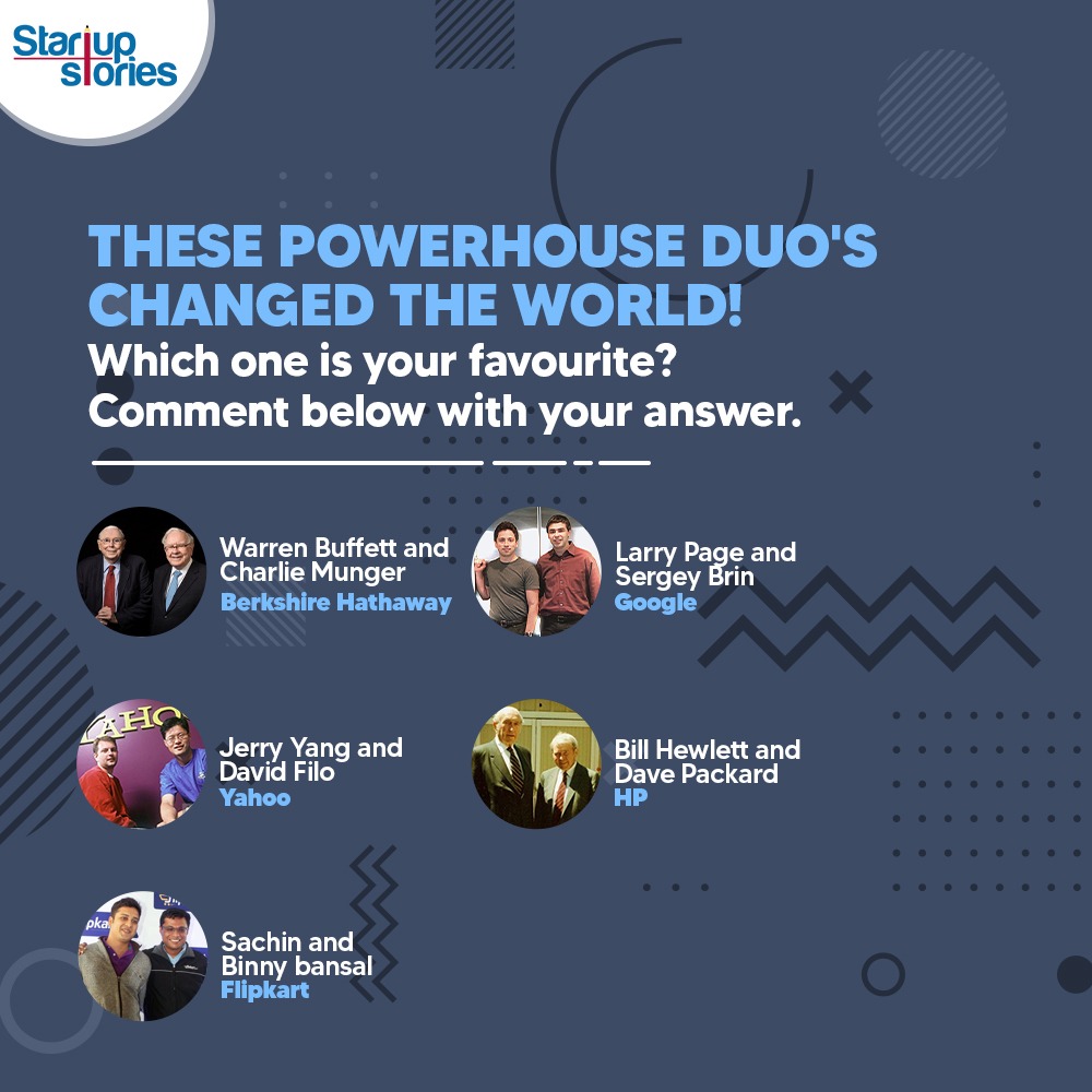 stories_startup's tweet photo. It’s said two is better than one.
#Startupstories #SS #warrenbuffett #warrenbuffet #charliemunger #larrypage #sergeybrin #jerryyang #davidfilo #billhewlett #davepackard #sachinbansal #binnybansal #flipkart #hp #hpcomputer #yahoo #yahooyahoo #google #alphabet #berkshirehathaway https://t.co/Qe7QoExtjp