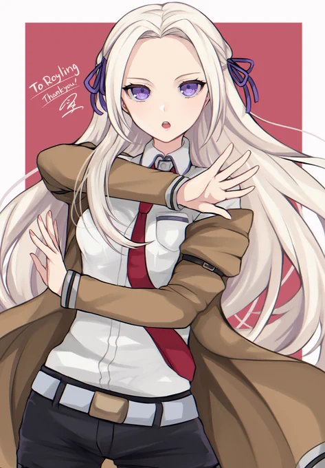 【Skeb】
牧瀬紅莉栖 衣装のエーデルちゃん描かせていただきました!リクエストありがとうございました✨ 