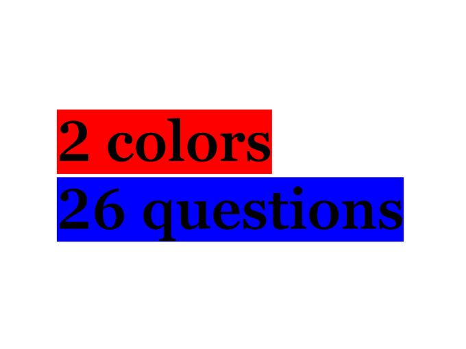 2 Colors 26 Questions