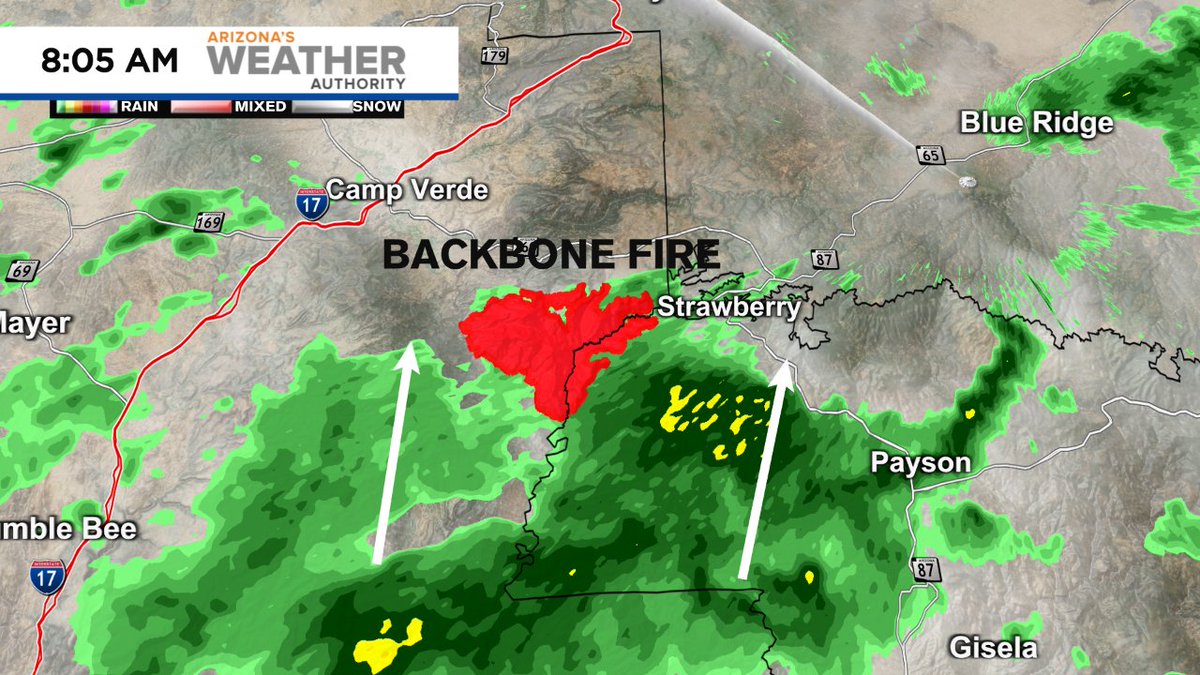 SchwartzTV's tweet image. Come on, rain!!! Showers moving over the #BackboneFire this morning! #azfamily #azwx