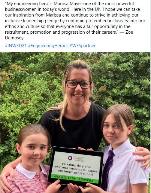 BurnsMcDonnell's tweet image. “My engineering hero is @marissamayer...&quot; — Zoe Dempsey  #INWED21 #EngineeringHeroes #WESpartner
