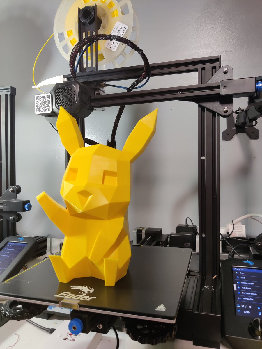 3DGeekPrinting's tweet photo. Getting ready to ship this #absoluteunit of a #pikachu! At 250mm tall this bad boy took nearly 25 hours to print.

https://t.co/NIxOynHCZ6

#Pokemon #pokémon #pikachulover #yellow #largemcbighuge #3dprint #3dprinting #3dprinted #3dprintedmodels #printondemand #printondemandshop https://t.co/kGYwNpQjGP