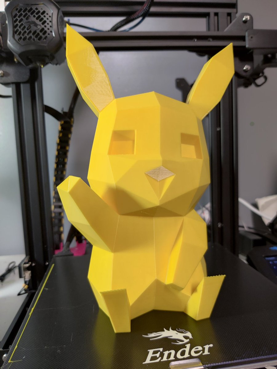 3DGeekPrinting's tweet photo. Getting ready to ship this #absoluteunit of a #pikachu! At 250mm tall this bad boy took nearly 25 hours to print.

https://t.co/NIxOynHCZ6

#Pokemon #pokémon #pikachulover #yellow #largemcbighuge #3dprint #3dprinting #3dprinted #3dprintedmodels #printondemand #printondemandshop https://t.co/kGYwNpQjGP