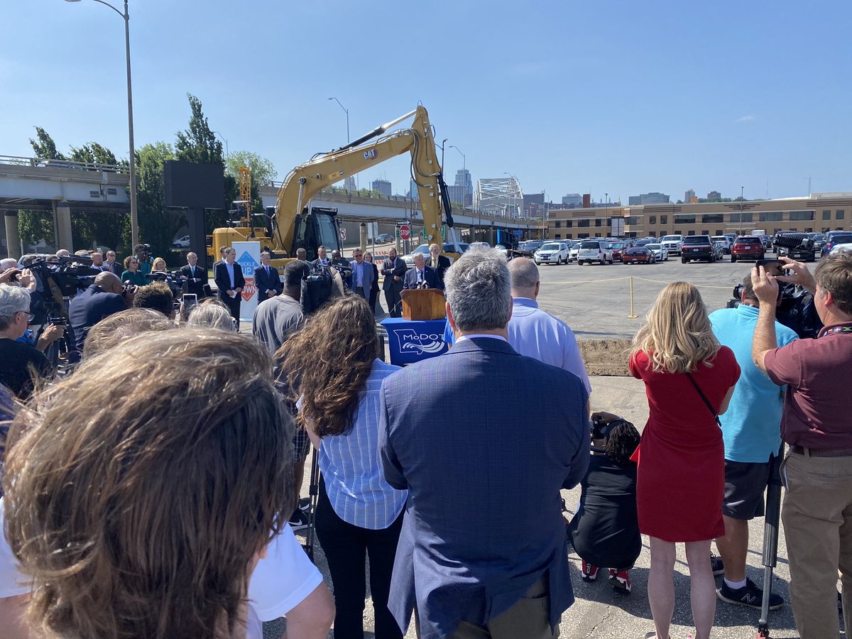 TomGerend's tweet photo. Ground breaking for Buck O’Neil Bridge today.  Congratulations to @MoDOT_KC @KCMO and @MARCKCMetro for coming together to solve this challenge for benefit of the entire region. A great model of collaboration &amp; how big things can get done. https://t.co/jZppcDMNne