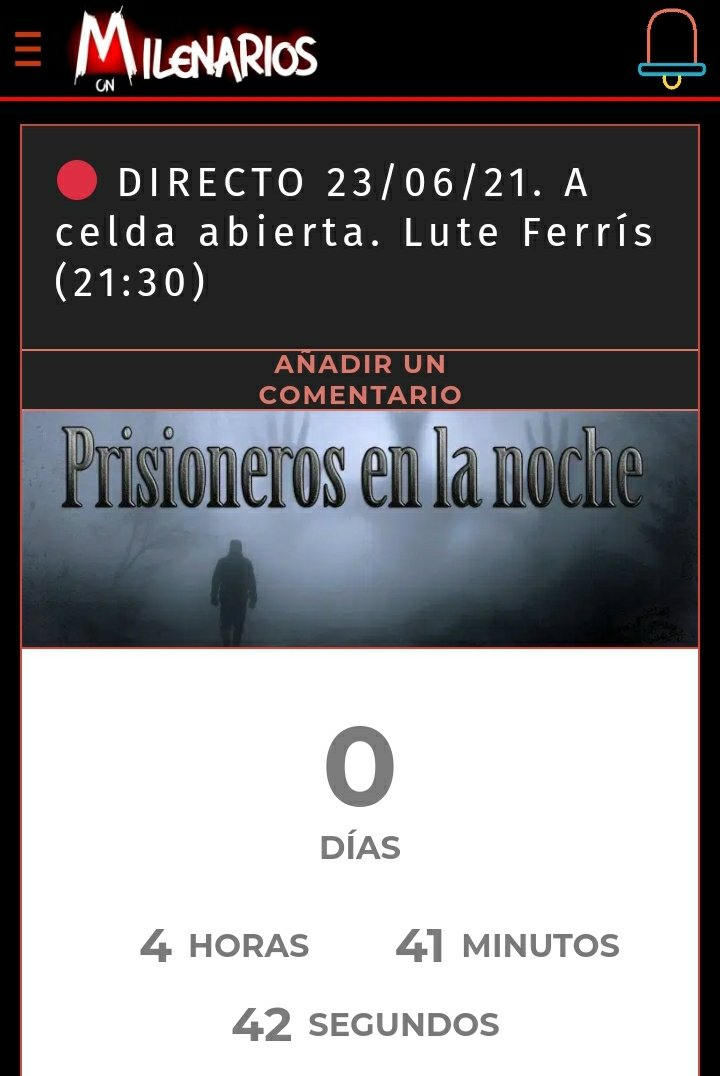 Esta noche <a href="/MarioCunqueiro/">Mario Cunqueiro</a> hablará a celda abierta con Lute Ferris

Más info y cuenta atrás

⬇️♏
milenarios.home.blog/agenda-de-mile…