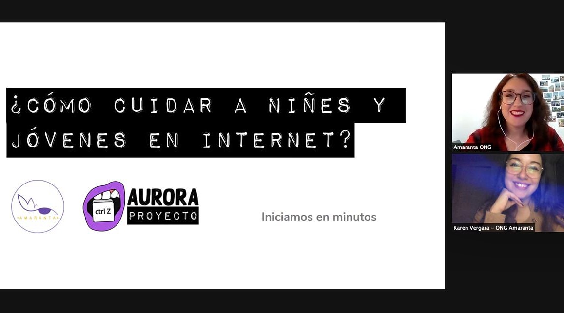 SomosAuroraCL's tweet photo. Nuestras investigadoras Cecilia Ananías y Karen Vergara, realizaron el taller "¿Cómo cuidar a niñes y jóvenes en internet?", que propició una instancia para reflexionar sobre redes de contención, acompañamiento y herramientas para abordar la violencia en el área digital. https://t.co/FN7uhEjWpO