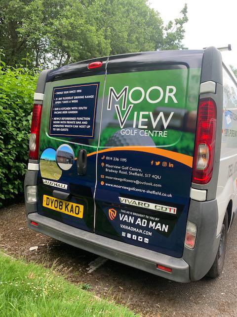 VanAdMan_'s tweet photo. Our latest advertisements to hit the road this week. Thanks to @Moorviewrange for using us. And if you live in Sheffield and surrounding areas go and have a look at the brilliant facilities on offer. #golf #par #four #drivingrange https://t.co/v1pTNiOsJv