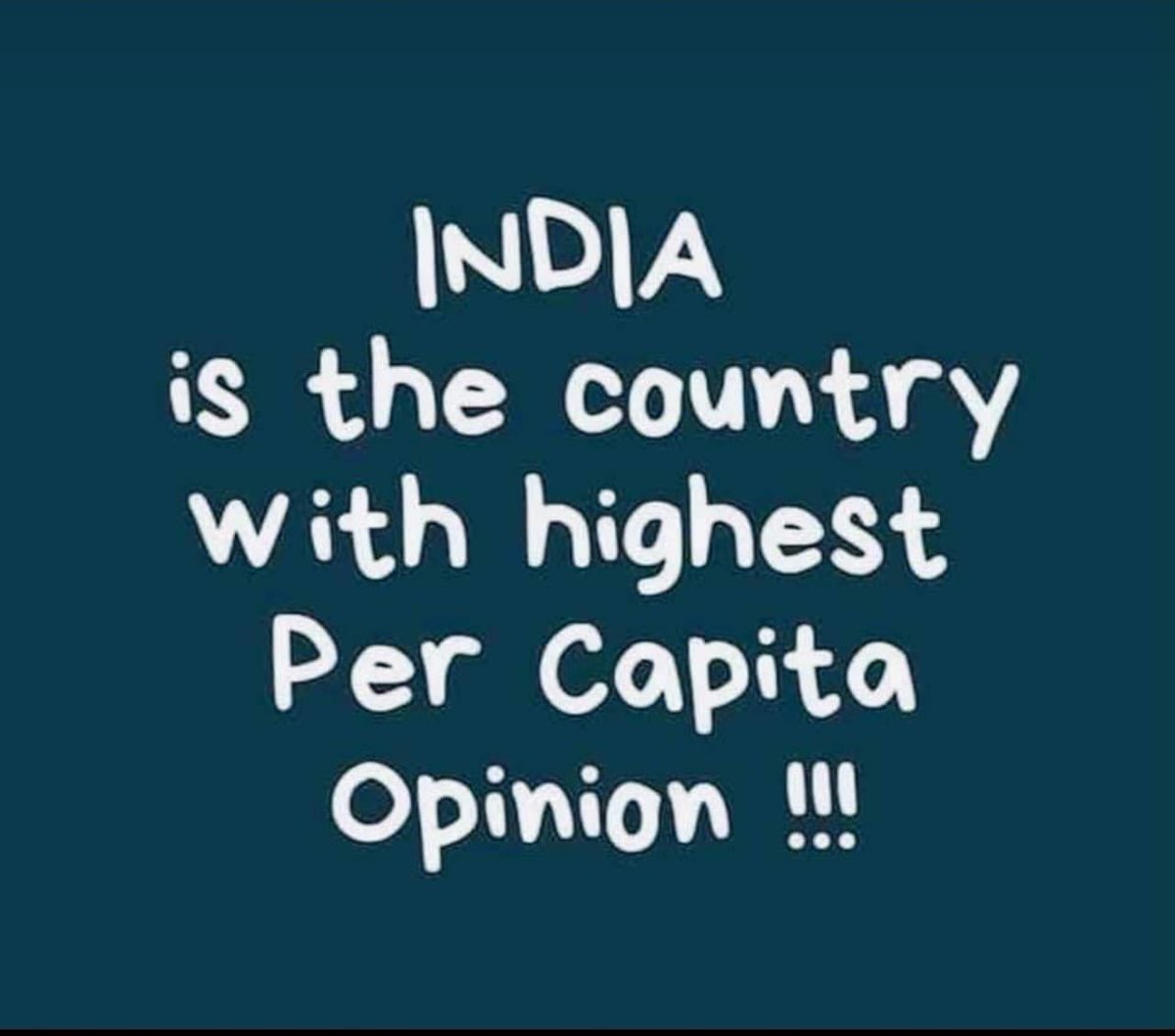 manogyaloiwal's tweet photo. ज्ञानी जी की जय हो 🙏
India is the country with Highest PER CAPITA OPINION !!
#ForwardoftheDay #Opinion #wednesdayvibes #viral @WhatsApp https://t.co/8NBMyoUI2P