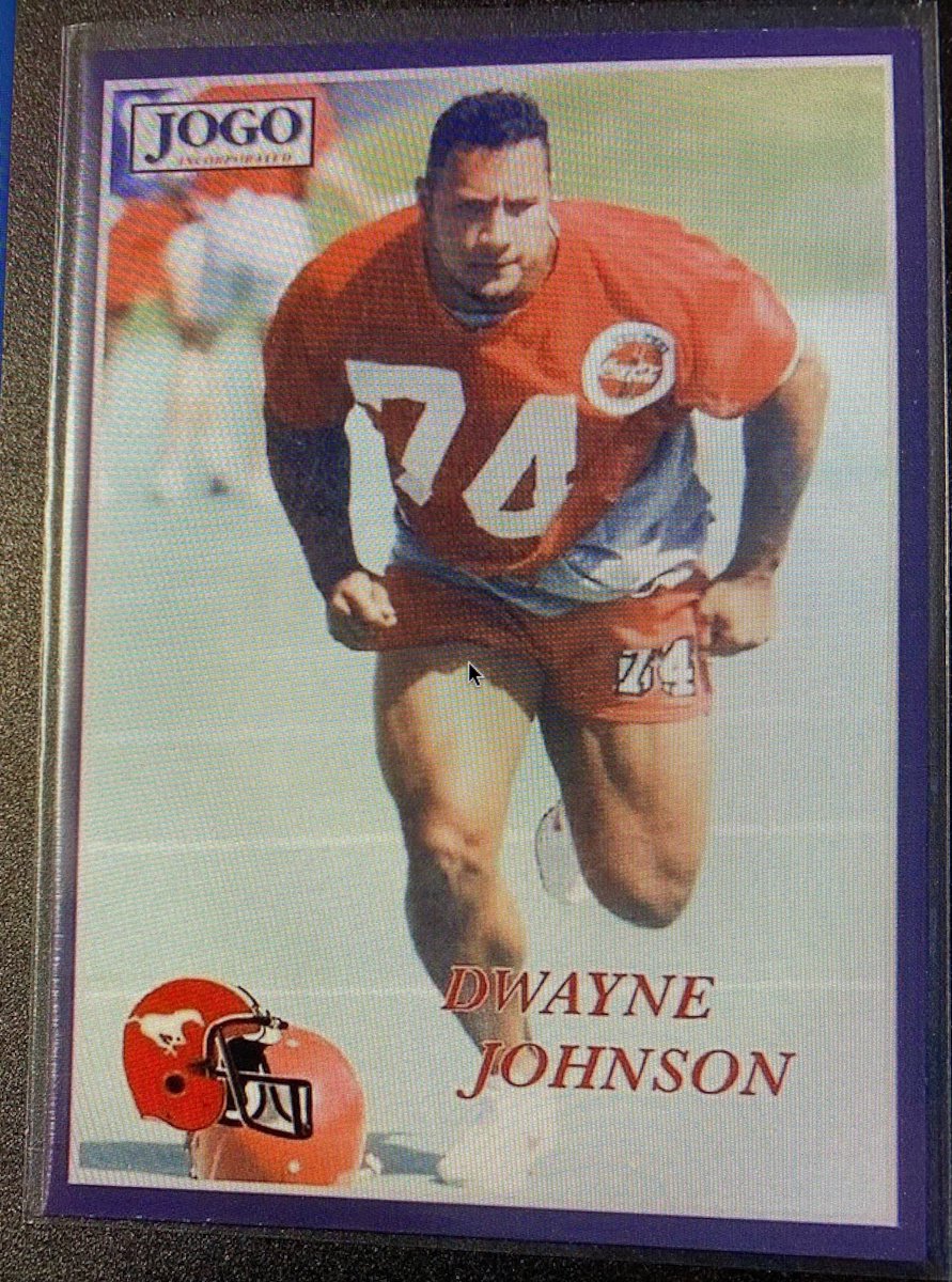 Daryl Slade On Twitter I Have Recently Found For Sale On Ebay 2 Admittedly Unlicensed Cards Of One Time Calgary Stampeder And Now Famous Wrestler Actor Dwayne Johnson The Portrait Card Not Only Misspelled