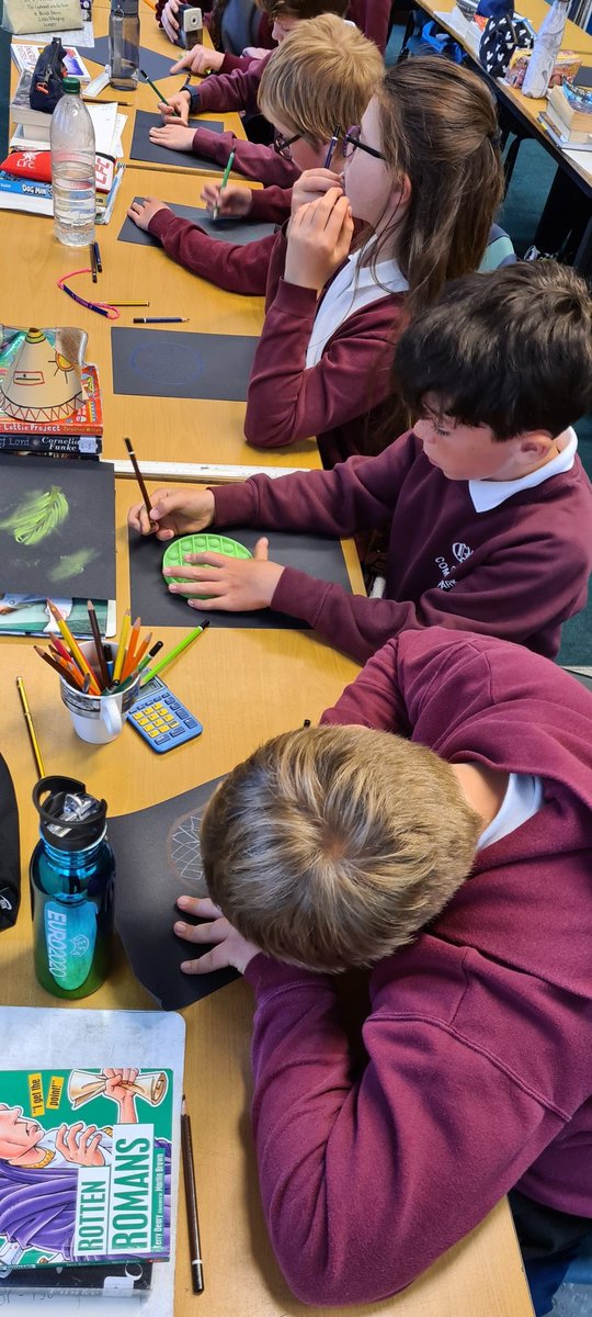 Using the knowledge and skills gained from our Friday art lesson, P6C created dreamcatchers, the feather effects were amazing!!