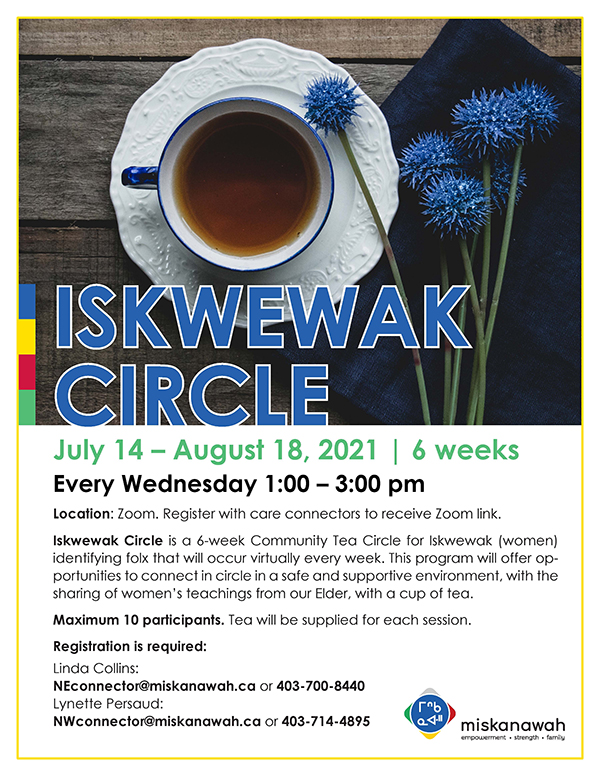Miskanawah's tweet photo. ***STARTING NEXT MONTH***
Iskwewak Circle will offer opportunities to connect in circle in a safe and supportive environment, with the sharing of women’s teachings from our Elder, with a cup of tea.
#miskanawah #yyc #yycevents #Calgaryevents #eventsyyc #localcalgary https://t.co/gDnpDG5pU1