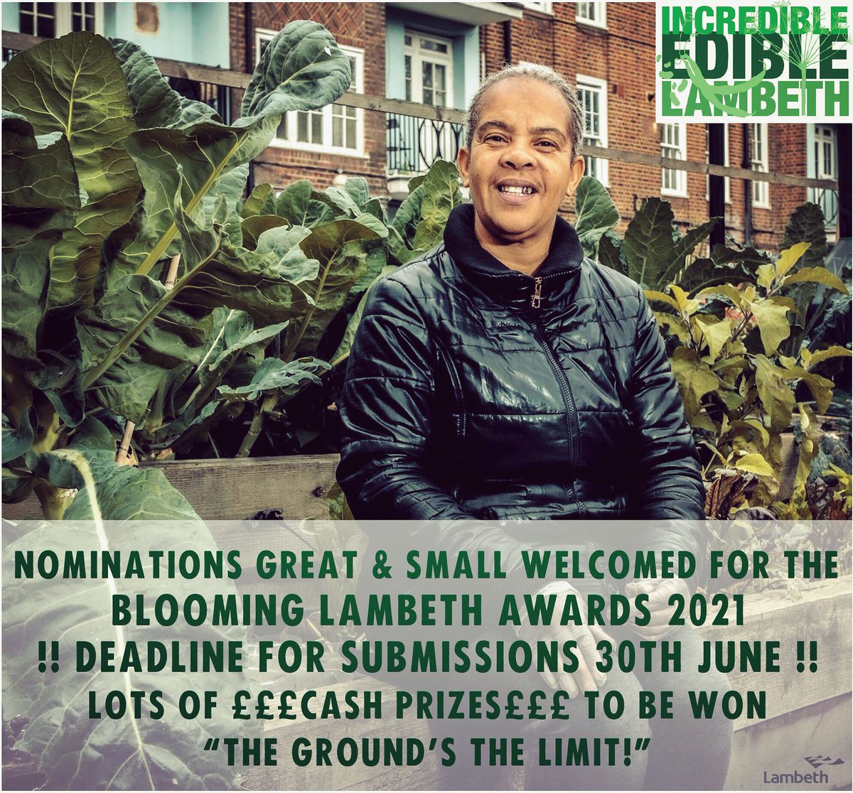 Final week to submit entries into the BLOOMING LAMBETH AWARDS. Free to enter, lots of CASH PRIZES! Pls RETWEET! Details in link: incredibleediblelambeth.org/news/blooming-…