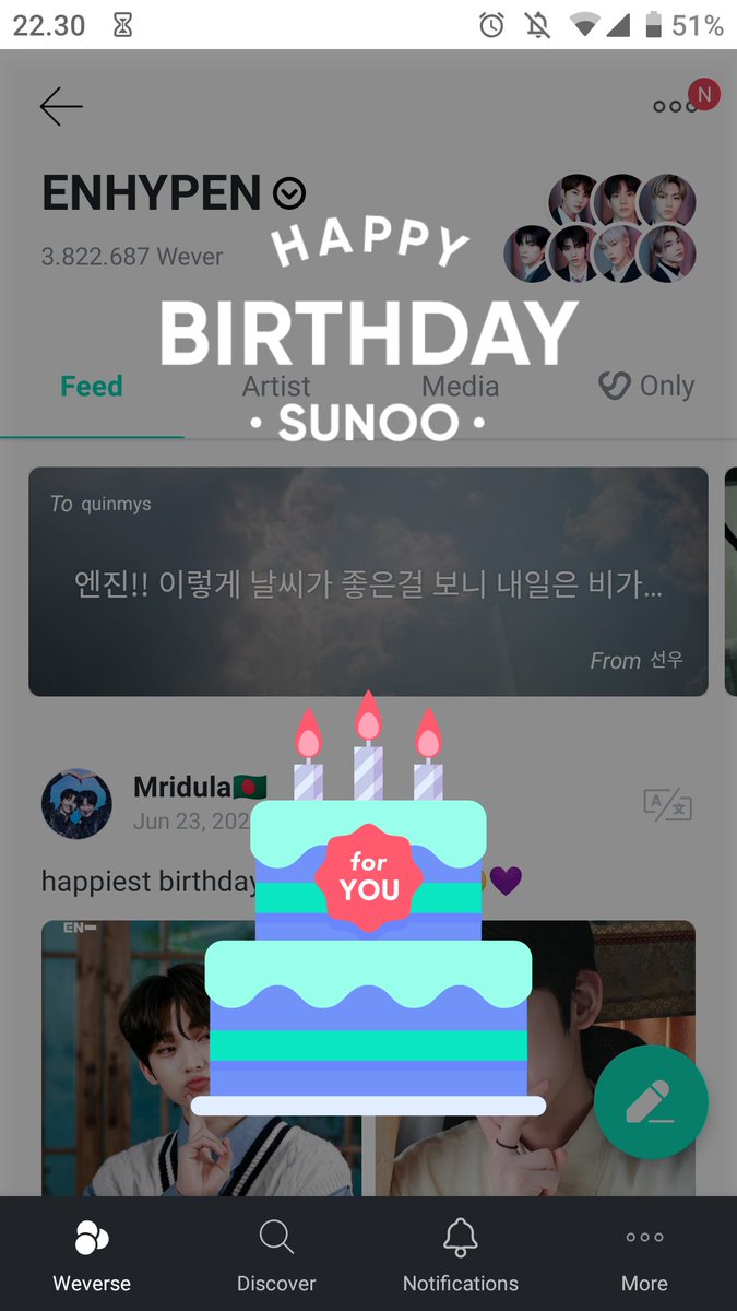 ai_wonyu's tweet photo. HAPPY BIRTHDAY OUR SUNSHINE π₯³π FIGHTING! I LOVE YOU, ENGENE LOVE YOU, DON'T BE SAD OR I WILL BITE YOU π€ ALWAYS HAPPY OK?? HUHU SUNOO ANAK BAIK SUKA BGT BIKIN NANGIS π
#μνμ΄ν_μ μ°
#SUNOO
#SunooOurMiracleOfJune
#SUNOO_BDAY https://t.co/7bRoUoSVsE