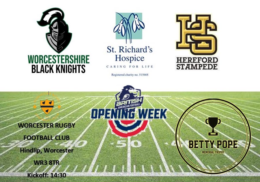 St Richard's Hospice (@strichardshosp) on Twitter photo 🏈 Under 2 weeks until kick off! <a href="/WBKFootballUK/">Worcestershire Black Knights</a> against <a href="/FordStampede/">Hereford Stampede</a> for the Betty Pope trophy and all in honour of our hospice care!
To show your support #WorcestershireHour, please head to their Just Giving page 💙 -
justgiving.com/fundraising/bl…
#StRichards #AmericanFootball 🏈 Under 2 weeks until kick off! <a href="/WBKFootballUK/">Worcestershire Black Knights</a> against <a href="/FordStampede/">Hereford Stampede</a> for the Betty Pope trophy and all in honour of our hospice care!
To show your support #WorcestershireHour, please head to their Just Giving page 💙 -
justgiving.com/fundraising/bl…
#StRichards #AmericanFootball