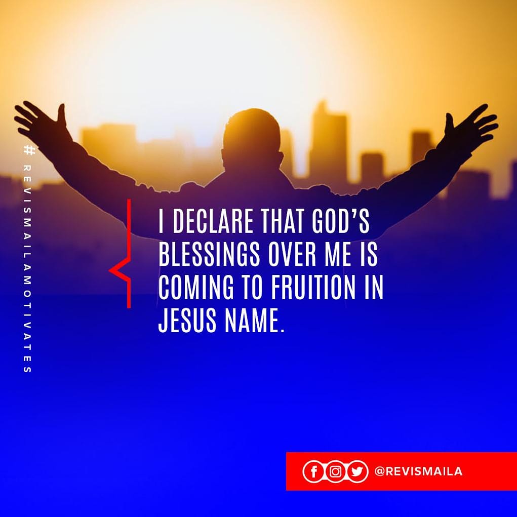 RevIsmaila's tweet photo. I declare that God's blessings over me is coming to fruition in Jesus name.
#revismailamotivates
#ConnectwithRevismaila
#PraywithRevismaila
#ConnectwithYahweh
#WeareICGC https://t.co/9PwZdGL9lC