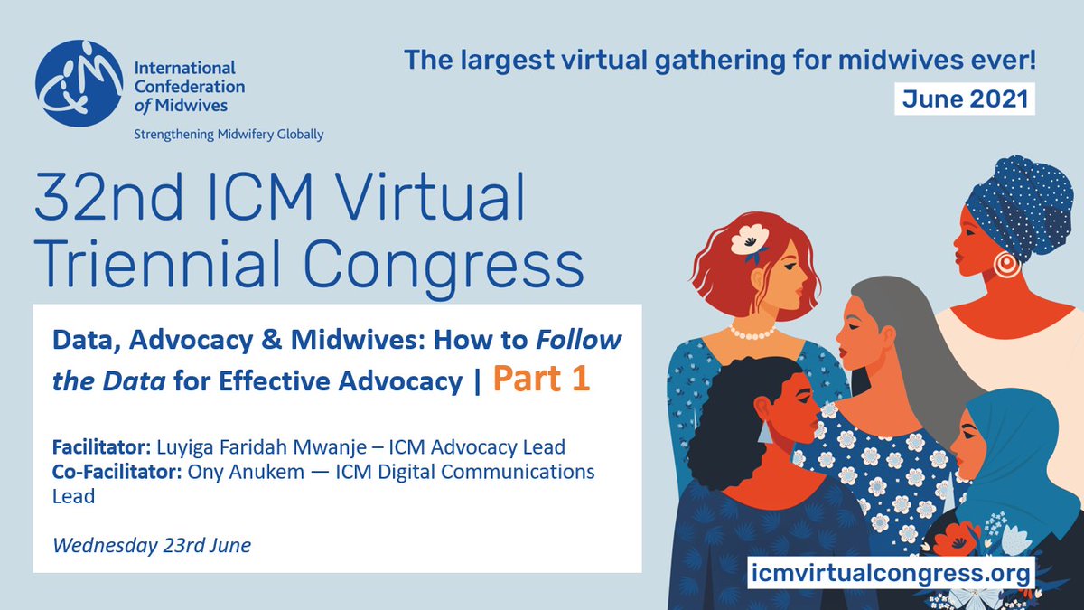 Join us NOW for part 1 of the #ICMCongress2021 advocacy workshop in room 1

We're covering: 
➡️ What is Advocacy?​ 
➡️ Definition of SMART Advocacy
➡️ Issues midwives face &amp; causes we believe in​
➡️ How to come up with solutions
➡️ Intro to advocacy strategies &amp; tactics
