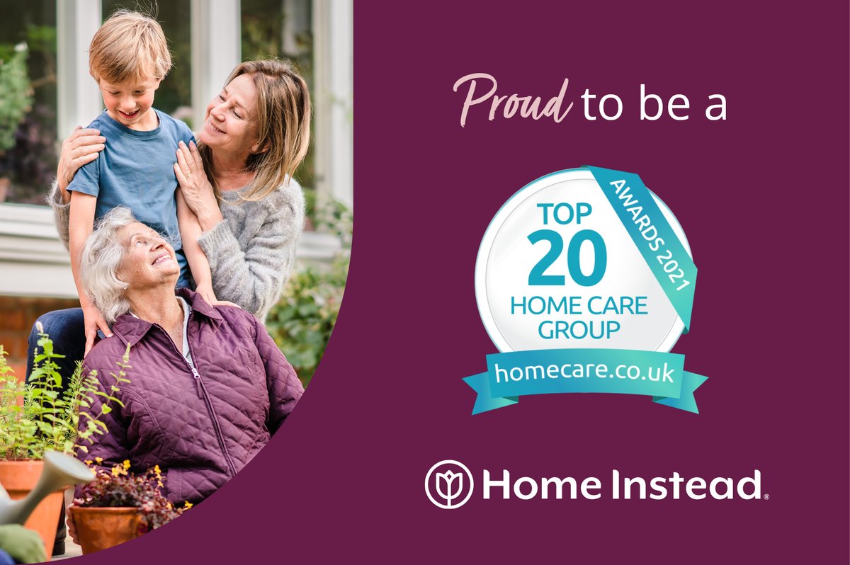 We’re so proud to be part of the Home Instead UK family, who recently placed in the Top 20 Group category of the bit.ly/3hn7T1Q Awards, as well as being the most recommended homecare provider in the UK. For more info, visit: bit.ly/3gR2ePP