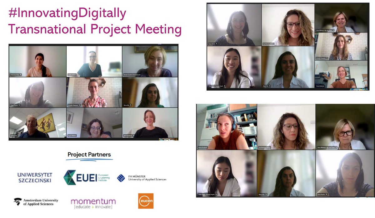 eucen's tweet photo. Throwback to our #InnovatingDigitally Transnational Project Meeting where we had some smiley / brainstorming moments! @Univszczecinski @HvA @fh_muenster @caseyorla ➡️https://t.co/ouhz330PVe #serviceinnovation #DigitalTransformation https://t.co/TesNOIIzjk