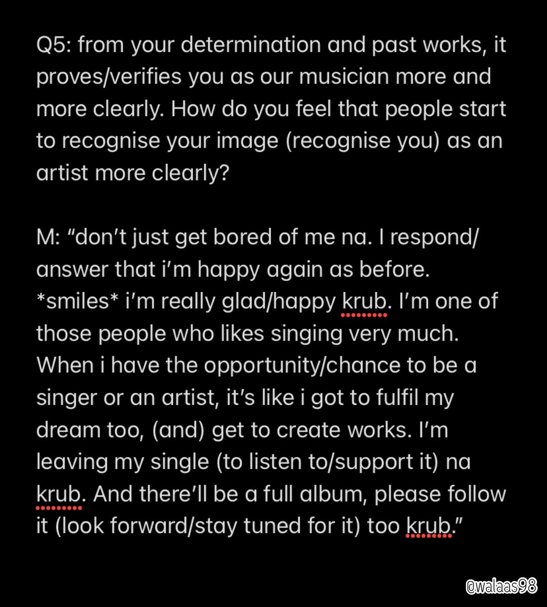 walaas98's tweet image. Translation of the short interview (5 Q&amp;amp;A) with P’Mew. 

Link: thairath.co.th/entertain/news…

@MSuppasit  
#MewSuppasit 
#มิวศุภศิษฏ์