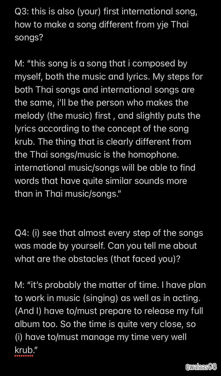 walaas98's tweet image. Translation of the short interview (5 Q&amp;amp;A) with P’Mew. 

Link: thairath.co.th/entertain/news…

@MSuppasit  
#MewSuppasit 
#มิวศุภศิษฏ์