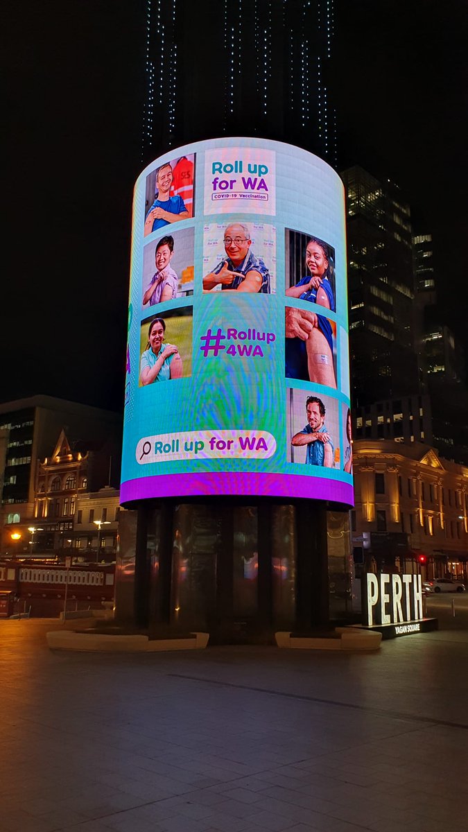 Melissa_Leo7's tweet image. Great to see this currently up at Yagan Square. One of many activations for the #Rollup4WA campaign showcasing some of our awesome advocates. Have booked in for my COVID-19 vaccine next week!