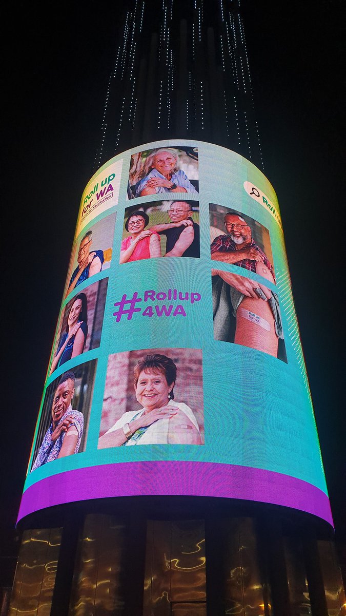 Melissa_Leo7's tweet image. Great to see this currently up at Yagan Square. One of many activations for the #Rollup4WA campaign showcasing some of our awesome advocates. Have booked in for my COVID-19 vaccine next week!