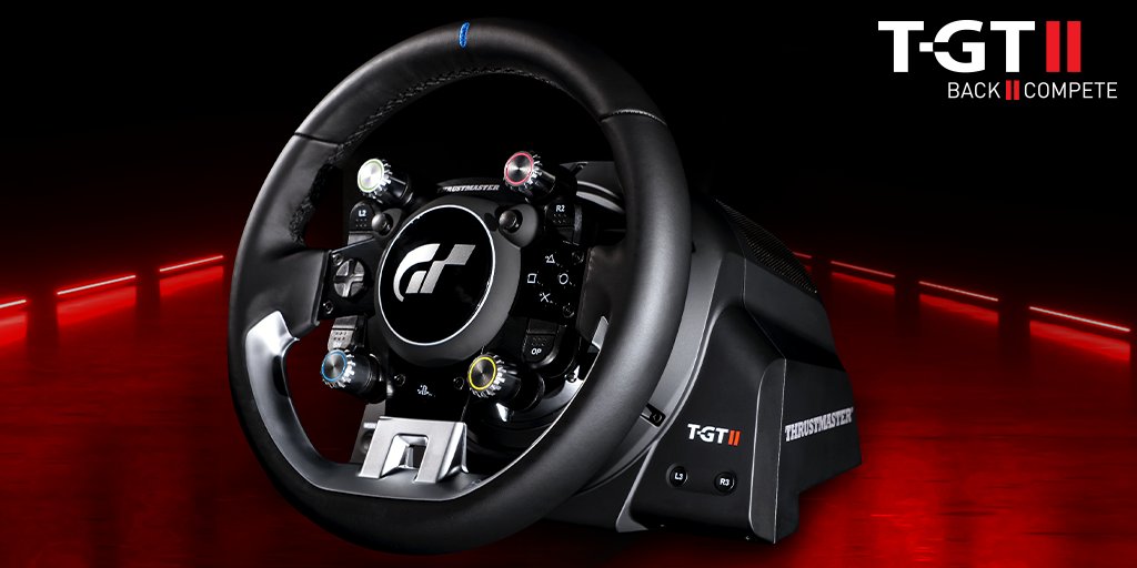 TMThrustmaster's tweet photo. Discover T-GT II: all the major must-have features of T-GT + new added improvements, fully compatible with the Thrustmaster ecosystem

@PlayStation users, enjoy brand-new levels of precision and durability

More info ➡️ https://t.co/7B71Eh62iH

#BackIICompete #gtsport #TGTWheel https://t.co/VyvC8CplP9