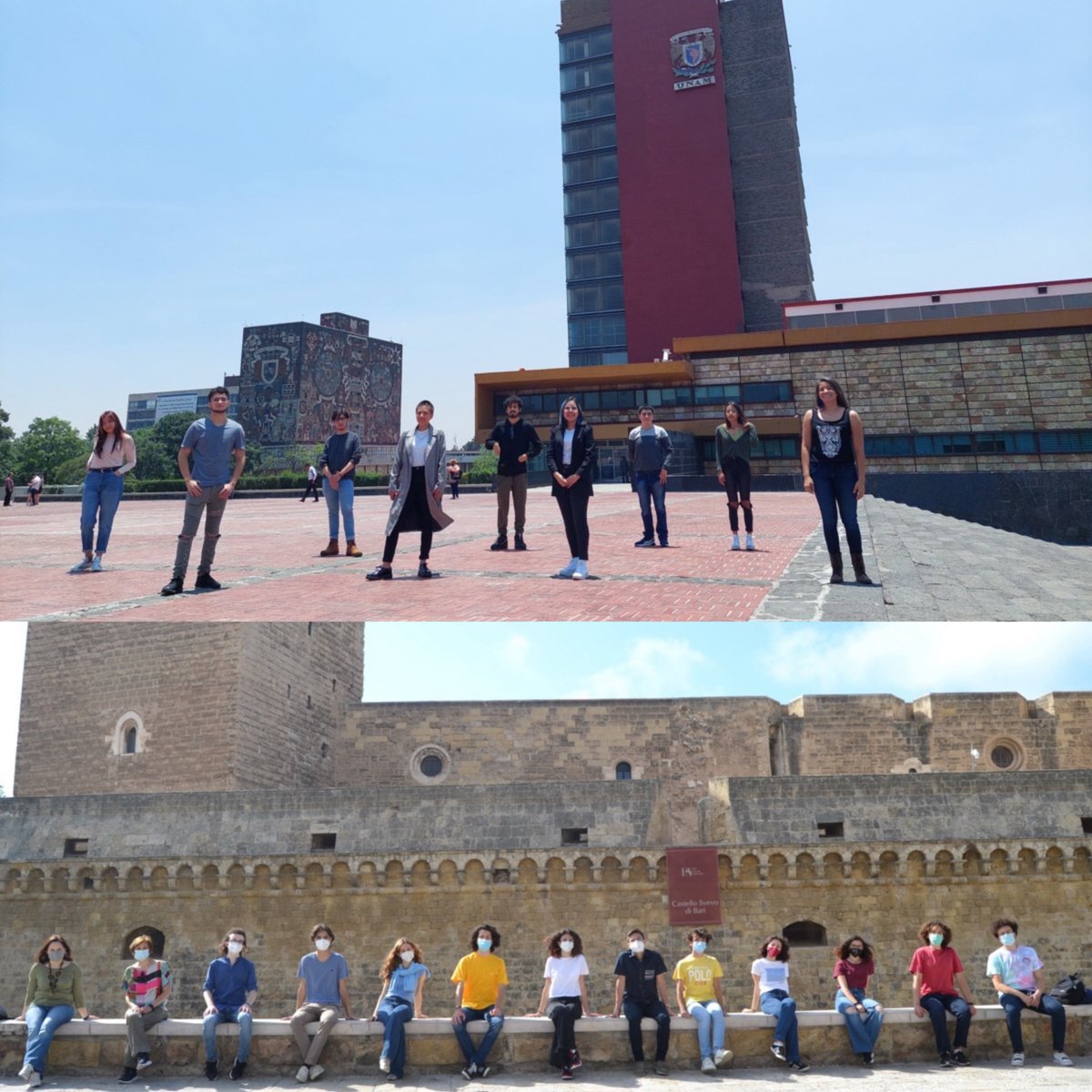 Winners of the CERN Beamline for Schools 2021: Team Teomiztli (above) from the Escuela Nacional Preparatoria Plantel 2 (Mexico City, Mexico / Image: Escuela Nacional Preparatoria Plantel 2); and Team EXTRA (below) from the Liceo Scientifico Statale A. Scacchi (Bari, Italy / Image: Liceo Scientifico Statale A. Scacchi)