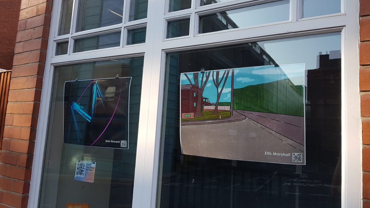 We are part of @TraffordCollege Group’s end of year Art Show Trail. Check out our window in #altrincham