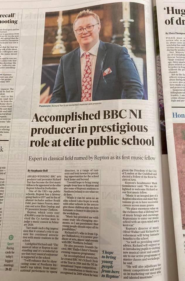 Congratulations to our Acting Vice Chairman Richard Yarr <a href="/musoman74/">Richard Yarr MBE DL</a>