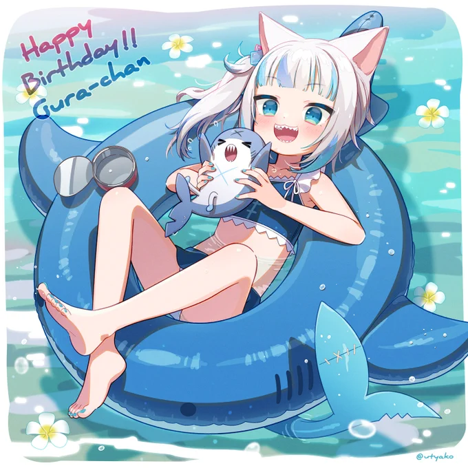 Happy Birthday Gura-chan~~!🎉 #GURABIRTHDAY2021 #gawrt #CatShark 