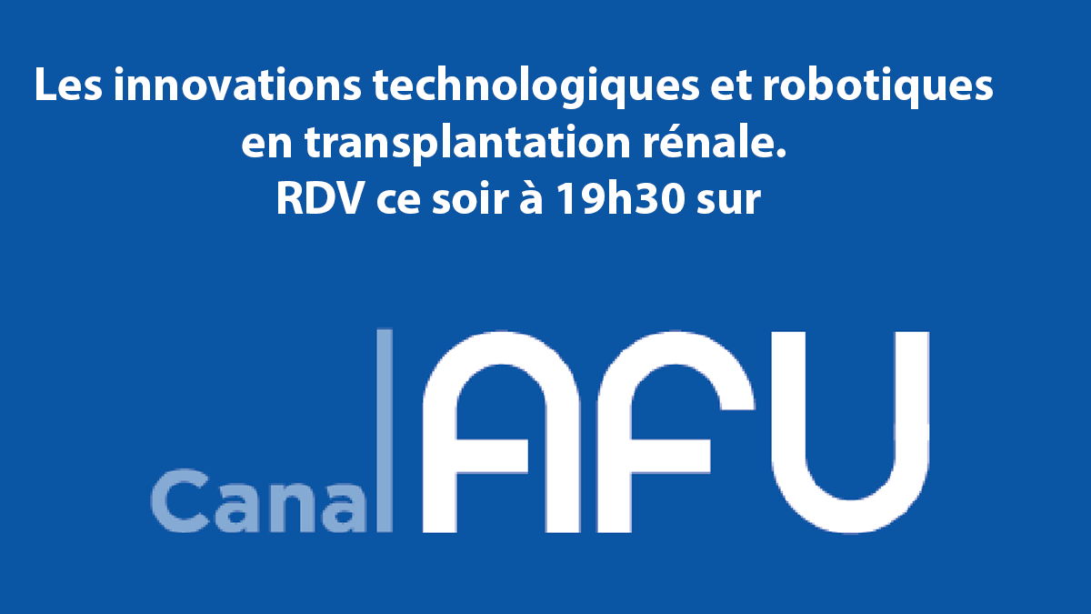 AFU (@AFUrologie) on Twitter photo 2021-06-23 12:19:48 #CanalAFU sur les innovations technologiques et robotiques en transplantation rénale avec @UrologieParis, @BranchereauJu et le Dr Nicolas Doumerc. RDV ce soir à 19h30. Une émission avec le soutien institutionnel de @Bayer_FR sur : viewonlive.com/FM/canalafu.ph… #CanalAFU sur les innovations technologiques et robotiques en transplantation rénale avec @UrologieParis, @BranchereauJu et le Dr Nicolas Doumerc. RDV ce soir à 19h30. Une émission avec le soutien institutionnel de @Bayer_FR sur : viewonlive.com/FM/canalafu.ph…