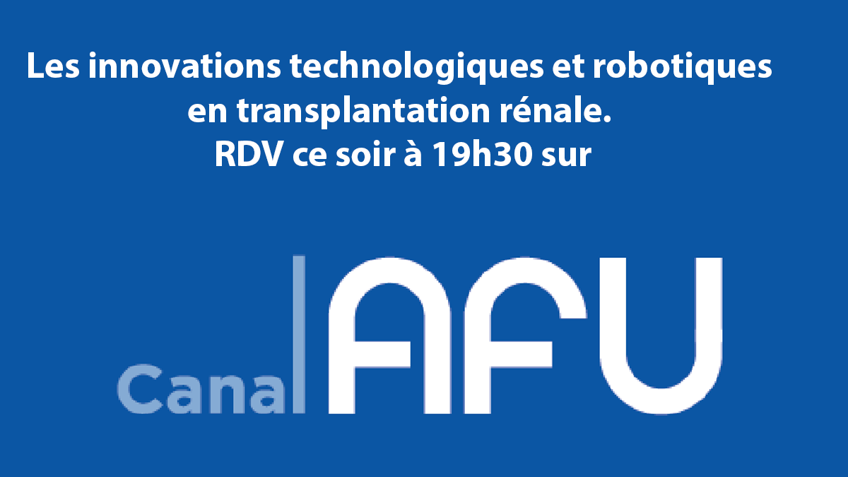 #CanalAFU sur les innovations technologiques et robotiques en transplantation rénale avec @UrologieParis, @BranchereauJu et le Dr Nicolas Doumerc. RDV ce soir à 19h30. Une émission avec le soutien institutionnel de @Bayer_FR sur : viewonlive.com/FM/canalafu.ph…